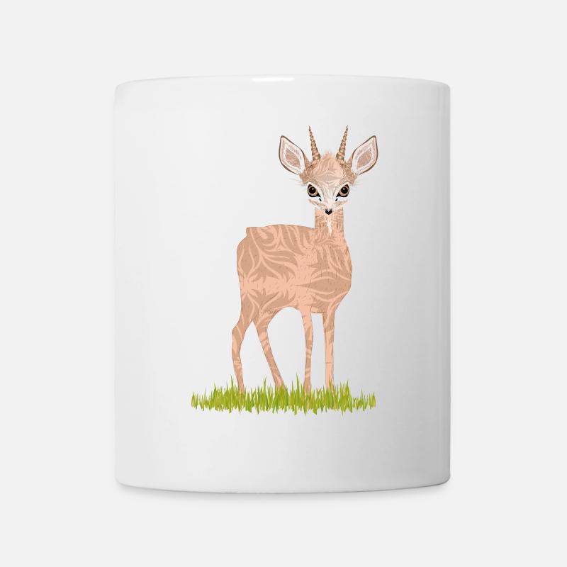 Zwergantilope Dikdik auf einer grünen Wiese - Tasse - Weiß