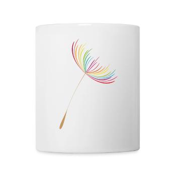 bunter und filigraner Löwenzahn Samen (Pusteblume) - Tasse - Weiß - Vorne
