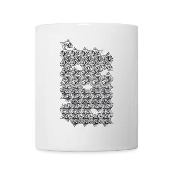 Repeated monochrome fish - Mug - white - Front