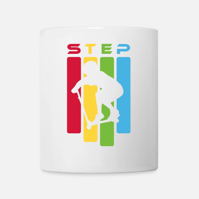 Climb Silhouette on Colorful Stripes - Mug - white