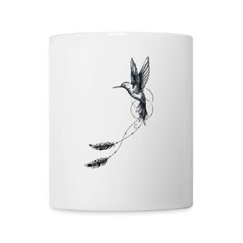 colibri plumes géométrie - Mug blanc - blanc - Devant