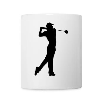 Golf player shadow image logo - Mug - white - Front