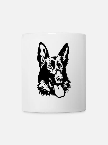 Deutscher Schäferhund Kopf - Tasse - Weiß