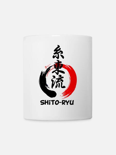 Círculo zen Enso con el emblema de karate Shito ryu en Sí - Taza - blanco