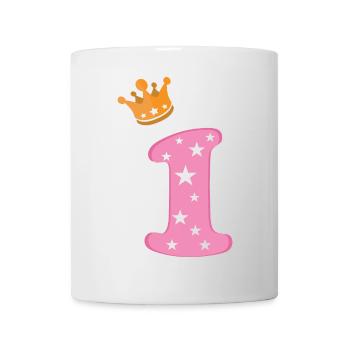 Birthday Girl Crown Pink Number One Star - Mug - white - Front