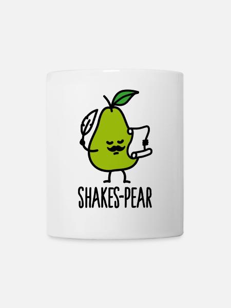 Shakes-Pear, Shakespeare lustige Birne Wortspiel Cartoon - Tasse - Weiß
