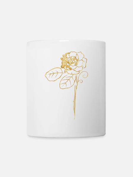 Rose in Gold - Tasse - Weiß