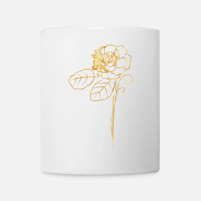 Rose in Gold - Tasse - Weiß