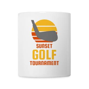 Sunset golf tournament (Golfschläger, Sonne) - Tasse - Weiß - Vorne