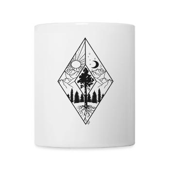 Diamant Jour Nuit Montagnes - Mug blanc - blanc - Devant