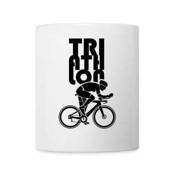triathlon athlete bike man symbol Logo icon - Mug - white - Front