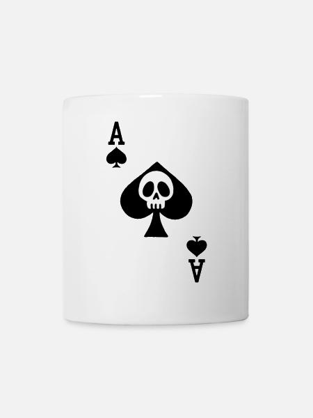 crâne et as de pique - Mug blanc - blanc