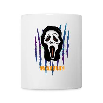 Horrorfilme mit gruseliger Horrormaske ansehen - Tasse - Weiß - Vorne