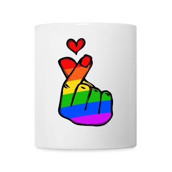 Rainbow Heart Love Peace Passion - Mug - white - Front