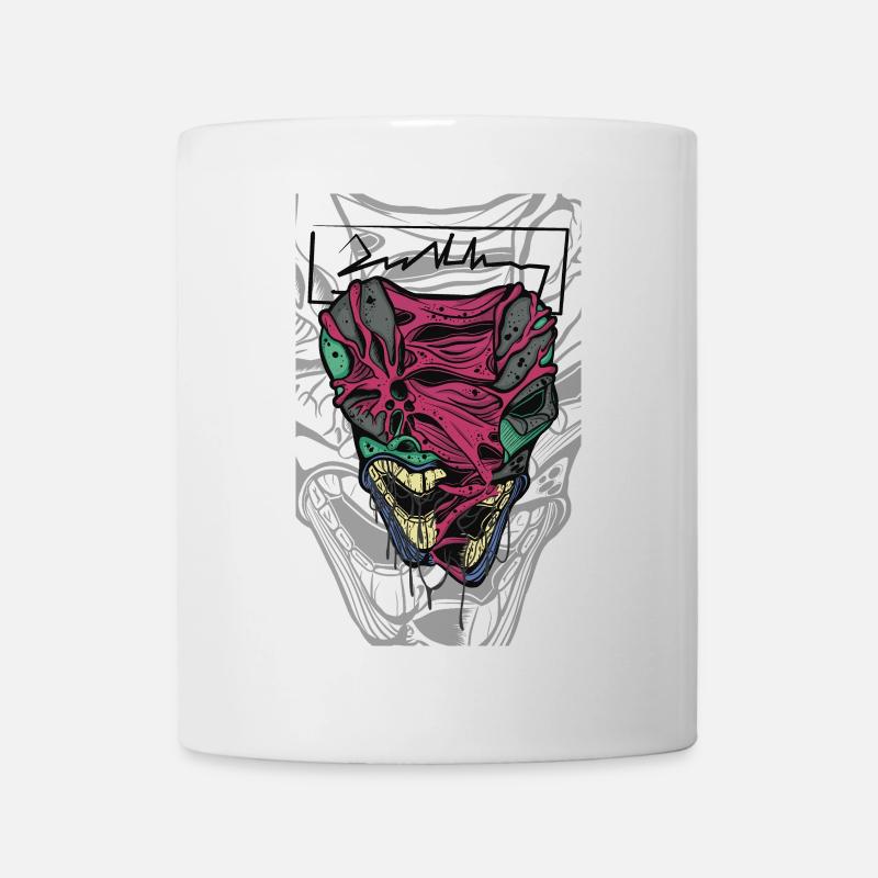 Colorful distorted mask face - Mug - white