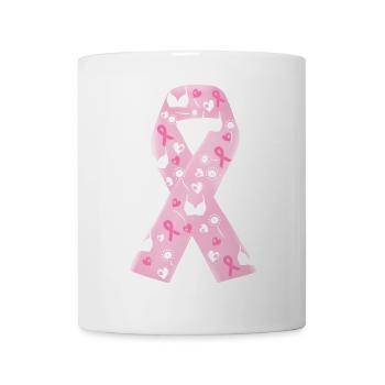 ruban octobre rose solidarité cancer - Mug blanc - blanc - Devant