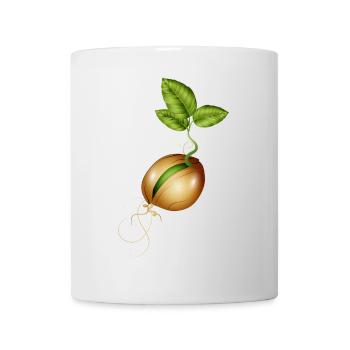 keimendes kleines Samenkorn in der Erde - Tasse - Weiß - Vorne