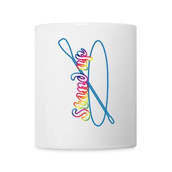 Stand up paddling Schriftzug mit Paddle Board - Tasse - Weiß - Vorne