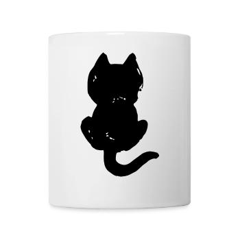 Katze coole Silhouette von hinten - Tasse - Weiß - Vorne