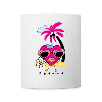 Herz auf Insel - Tasse - Weiß - Vorne