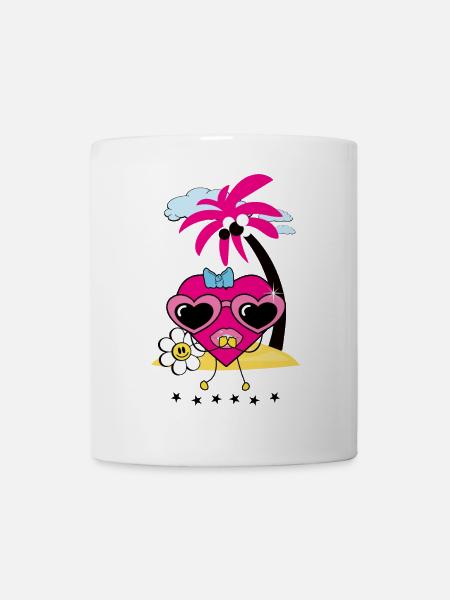 Herz auf Insel - Tasse - Weiß
