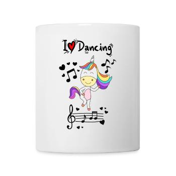 Rainbow Unicorn dancing to music - Mug - white - Front