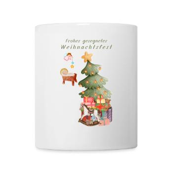 Frohes gesegnetes Weihnachtsfest grün Christbaum - Tasse - Weiß - Vorne