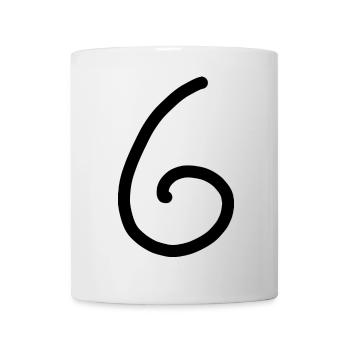 6 Numéro six numéro noir Anniversaire - Mug blanc - blanc - Devant