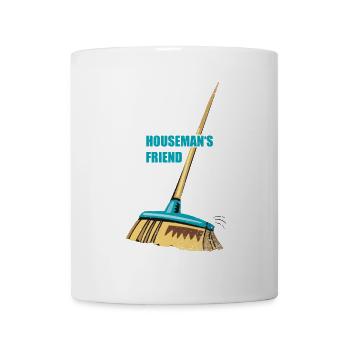 broom housemans friend | Besen - Tasse - Weiß - Vorne