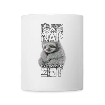Faultier Power Nap Geschenk - Tasse - Weiß - Vorne