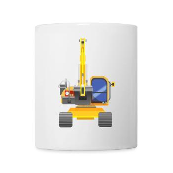 Gelber Bagger von vorne - Tasse - Weiß - Vorne