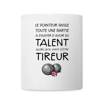 boules tireur dicton - Mug blanc - blanc - Devant