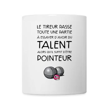 boules pétanque pointeur dicton - Mug blanc - blanc - Devant