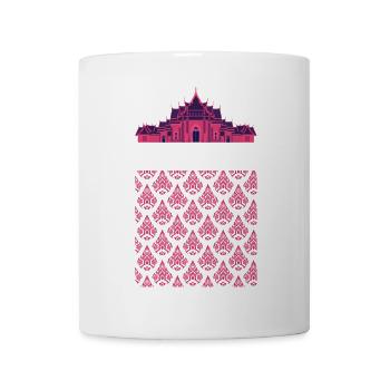 Motif rose du temple thaïlandais - Mug blanc - blanc - Devant