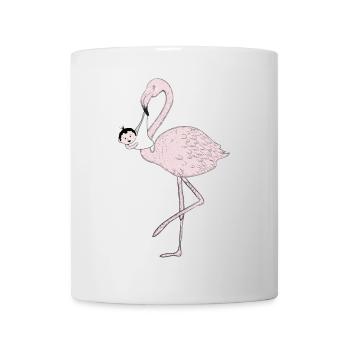 Flamingo bringt das Baby anstatt der Storch - Tasse - Weiß - Vorne