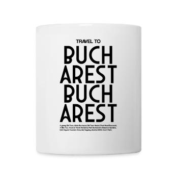Travel to Bucharest Typo - Tasse - Weiß - Vorne