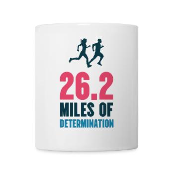 Marathon - 26,2 miles de détermination - Mug blanc - blanc - Devant