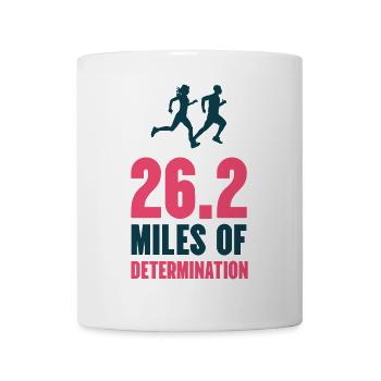 Marathon - 26,2 Meilen Entschlossenheit - Tasse - Weiß - Vorne
