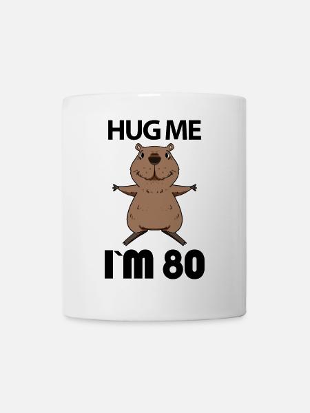 80 Birthday - 80 Years - Hug - Mug - white