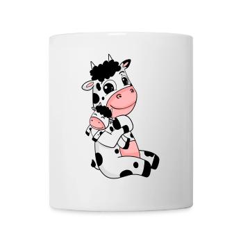 Kuh Familie - Kuh mit Baby - Tasse - Weiß - Vorne