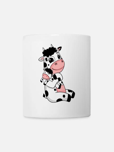 Famille de vaches - Vache avec bébé - Mug blanc - blanc