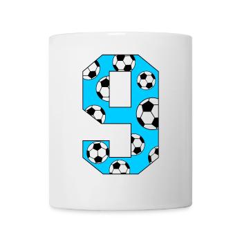 9 Birthday Football Blue - Mug - white - Front