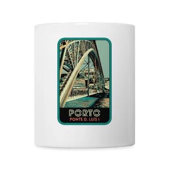 Illustration Porto avec le Pont D. Luis en écusson - Mug blanc - blanc - Devant