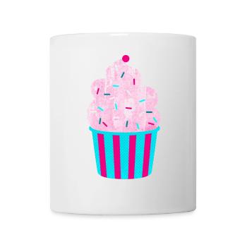 Icecream Cup Deko Eis Streifen Sommer Fun Fan - Tasse - Weiß - Vorne