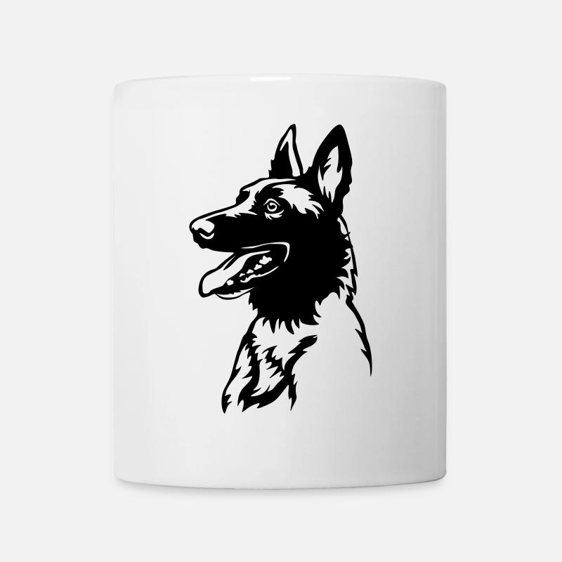 Malinois Kopf - Tasse - Weiß