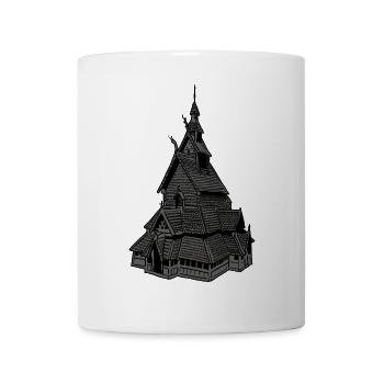 Stave Church Norway grey - Mug - white - Front