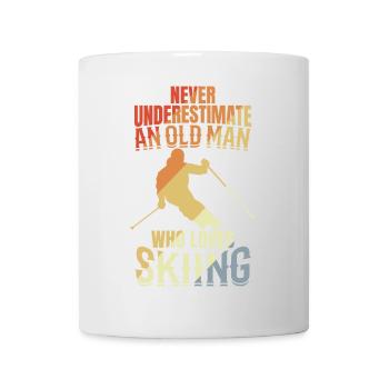 Ne sous-estimez jamais un vieux skieur - Mug blanc - blanc - Devant