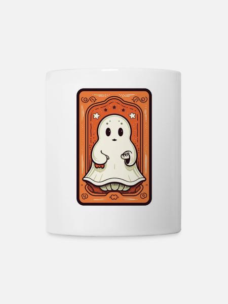Orange Geist Tarot Karte - Tasse - Weiß