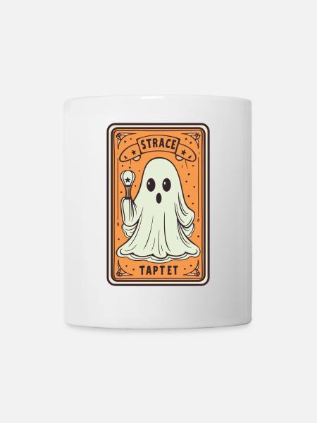 Tarot Card Ghost with Stick - Mug - white
