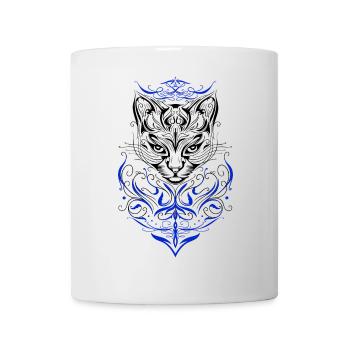 Katze Tattoo Chat Tribal - Mug blanc - blanc - Devant